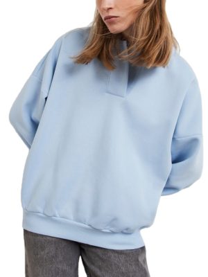 2024 Popular   Oversized Long Sleeve Collar Rib Cuff   Sleeve   Bottom Hem  Sweatshirt