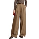 High Waist Patchwork Button Pocket Summer Women High Waist Pants Trousers