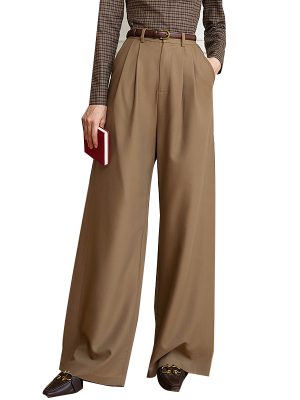 High Waist Patchwork Button Pocket Summer Women High Waist Pants Trousers