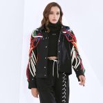 Patchwork Bandage Jacket Casual Lapel Collar Long Sleeve Colorblock Jacket Women