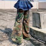 Wide Leg Women's Pants & Trousers Colorblock Camo Women Clothing 2024 Fashion