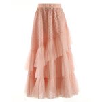 Temperament High Waist Folds A Line summer midi long skirt for women casual