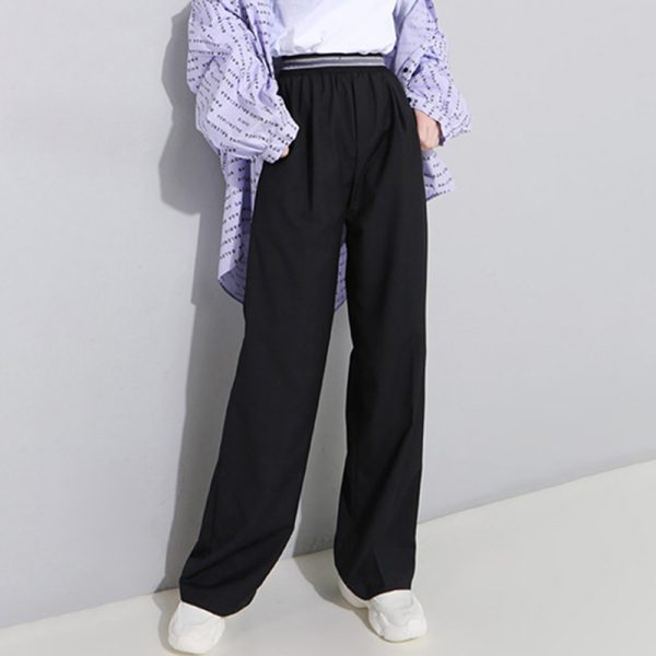 Women's Pants Korean Patchwork High Waist Casual Trousers Women 2024 Fall