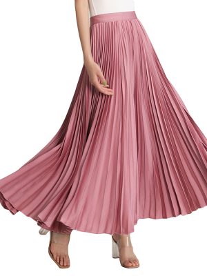 Plus Size Elegant Skirt Pleated High Waist Casual Midi Ladies Skirt 2024 New