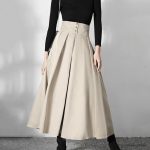 Spring Summer New Style A Line Folds Design High Waist Midi Skirts For Women 2024