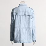 New Denim Jacket Patchwork Multiple Pockets Single Breasted Female Fashion 2024