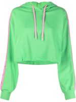 Cropped Hoodie Bright Green Light Pink Drawstring Cotton Cropped  Elasticated Hem  Hoodie