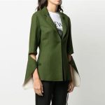 Notched Collar Long Sleeve Single Breasted Blazer Jackets For Women 2024