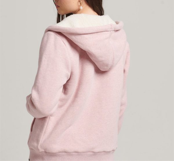 Cotton Recycled Polyester Comfort Relaxed Fit Long Sleeves Drawstring Hood Zipper Women Hoodie