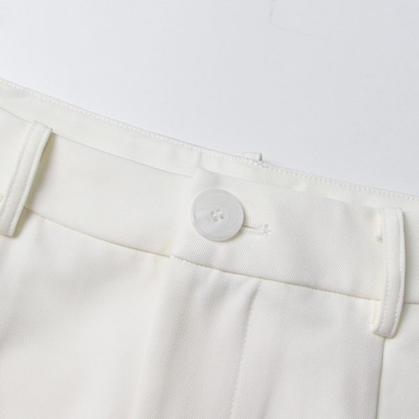 High Quality Patchwork Zipper High Waist Hollow Out White Pants For Women