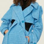 Vintage Solid Coat Hollow Out Lambswool Spliced Button Jacket For Women