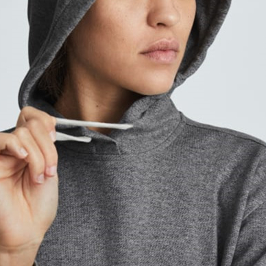 Premium Lightweight Terry Grey Hoodie Drawstring Hood Relaxed Drop Shoulder Front Kangaroo Pocket Boxy  Hoodie