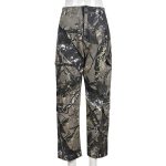 Casual Sexy Loose Camouflage Zipper Pocket High Waist Women Pants Trousers