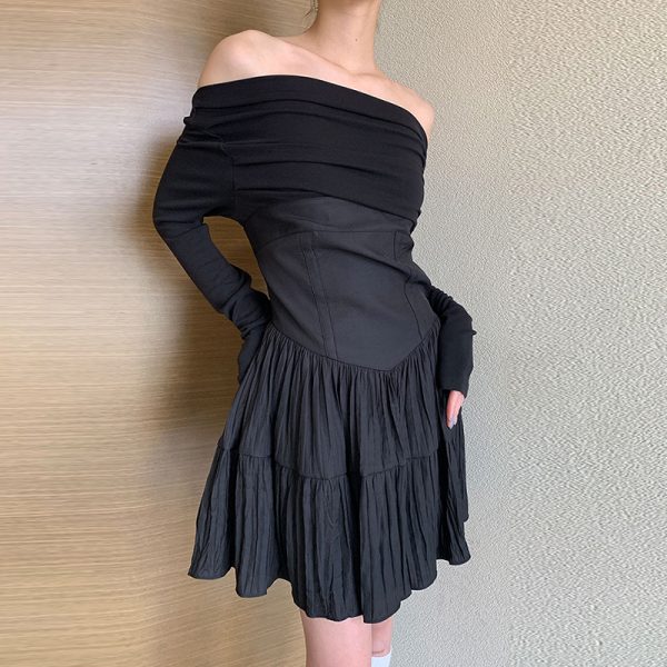 Fashion Strapless Sleeveless High Waist Folds Summer Women Dress 2024