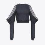 Autumn Sweatshirts Spliced Diamonds Hollow Out Off Shoulder Women Sweatshirt