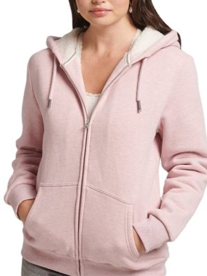 Cotton Recycled Polyester Comfort Relaxed Fit Long Sleeves Drawstring Hood Zipper Women Hoodie