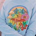 Embroidery Sweatshirt Cotton Crew Neck Oversized Hoodie  Women Heavy Hoodie