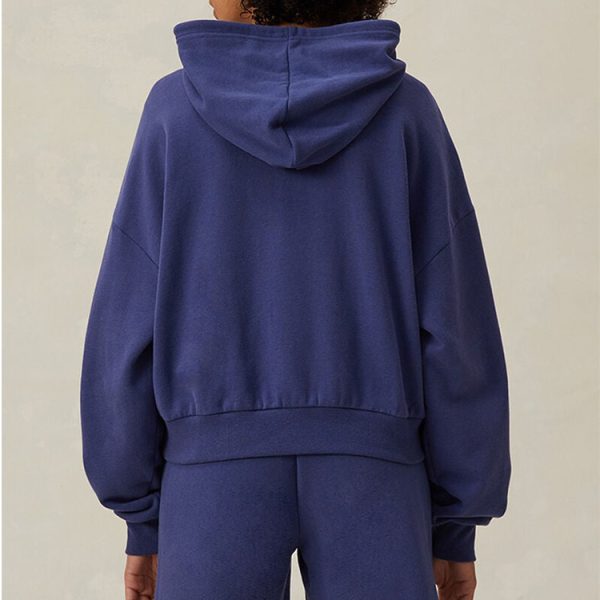 2024 Popular Oversized Long Sleeve  Half-Zip drawstring hood kangaroo pocket ribbed cuffs and hem Hoodie