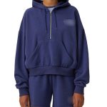 2024 Popular Oversized Long Sleeve  Half-Zip drawstring hood kangaroo pocket ribbed cuffs and hem Hoodie