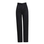 Solid Minimalist High Waist Black Fit Elegant Women's Straight Trousers