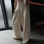 Spring Summer New Style Wide Leg High Waist Solid Color Outdoor Women Pants Trousers