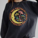 Embroidery Sweatshirt Cotton Crew Neck Oversized Hoodie  Women Heavy Hoodie