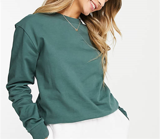 Plus Size Women's Clothing  Good Quality  Crew neck Drop shoulders Ribbed trims Hoodie