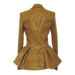 Lapel Long Sleeve Casual Pu Leather Solid Color Jackets For Women 2024