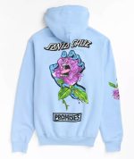 Oversize  lightweight Cotton Construction  Adjustable Drawstring Kangaroo Pouch Pocket Blue Tie Dye Hoodie