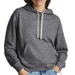 Premium Lightweight Terry Grey Hoodie Drawstring Hood Relaxed Drop Shoulder Front Kangaroo Pocket Boxy  Hoodie