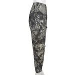 Casual Sexy Loose Camouflage Zipper Pocket High Waist Women Pants Trousers