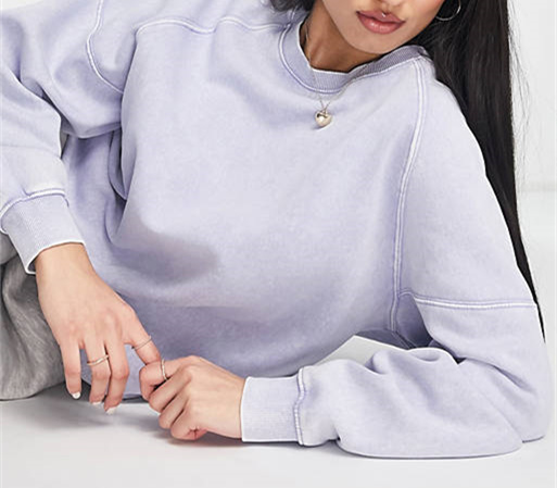 Oversize   Classy   Long sleeves Fleece Rib Cuffs  Hem off-Shoulder Sweatshirt